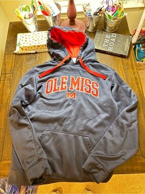 Ole Miss Navy & Red Pullover Hoodie